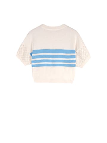 NONO Pullover "Keya" in Creme/ Hellblau
