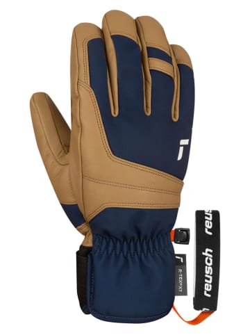 Reusch Funktionsfingerhandschuhe "Experience" in Hellbraun/ Dunkelblau