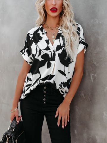 Milan Kiss Bluse in Weiß/ Schwarz