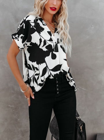 Milan Kiss Bluse in Weiß/ Schwarz