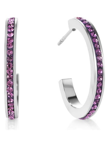 COEUR DE LION Halbcreolen mit Kristallen