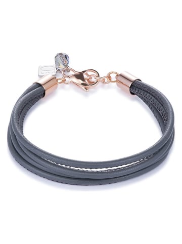 COEUR DE LION Leren armband antraciet