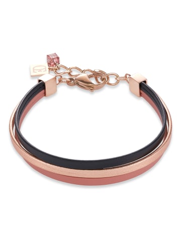 COEUR DE LION Leder-Armband in Hellbraun/ Schwarz
