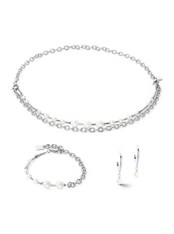 COEUR DE LION Beschicht. Halskette mit Perlen - (L)68 cm