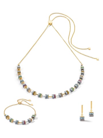 COEUR DE LION Kolczyki-wkrętki z hematytami i kryształami