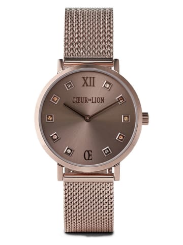 COEUR DE LION Quarzuhr in Roségold/ Braun