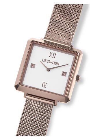 COEUR DE LION Kwartshorloge roségoudkleurig/wit