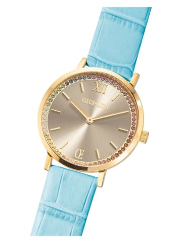 COEUR DE LION Quarzuhr in Hellblau / Gold