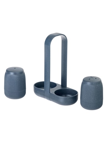 Vigar 3tlg. Set: Salz- & Pfefferstreuer "Minima" in Blau - (B)11 x (H)14 x (T)5 cm 