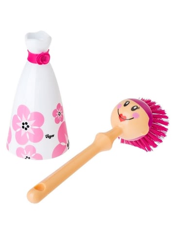 Vigar Szczotka "Doll" w kolorze biało-różowym do zmywania - wys. 24,5 cm