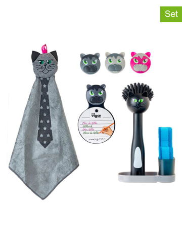 Vigar 7tlg. Küchenspül-Set "Felix" in Grau/ Schwarz