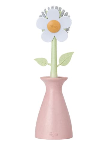 Vigar Afwasborstel "Florganic" groen/lichtroze - (H)26 cm