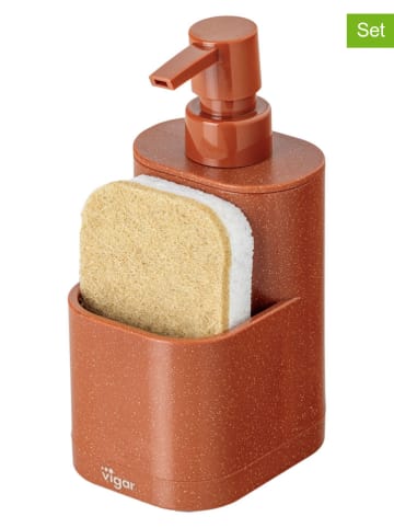 Vigar 2tlg. Set: Spülorganizer ''Rengø'' in Orange - (B)8,5 x (H)18,5 x (T)10 cm