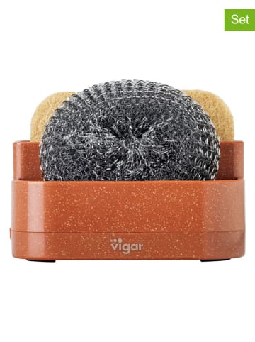 Vigar 3tlg. Set: Spülorganizer ''Rengø'' in Orange - (B)12,5 x (H)9,5 x (T)8,5 cm