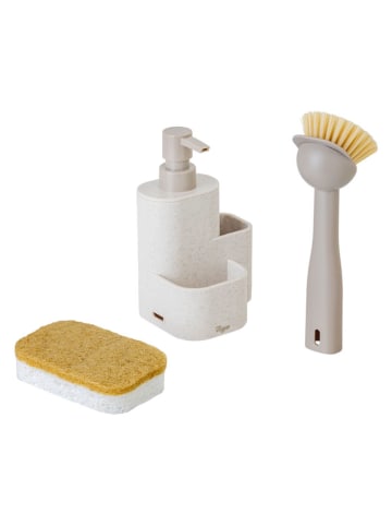 Vigar 3tlg. Set: Spülorganizer ''Rengø'' in Creme - (B)12 x (H)24,5 x (T)10 cm