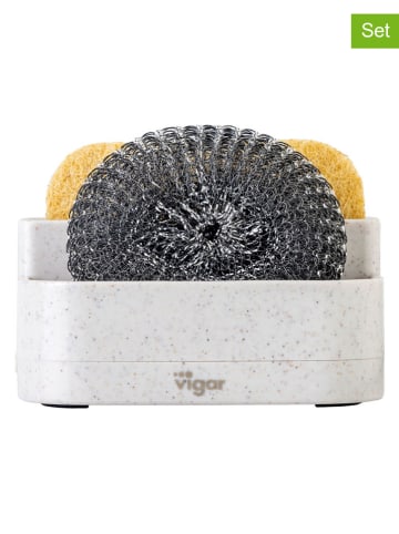 Vigar 3-delige set: afwasorganizer ''Rengø'' crème - (B)12,5 x (H)9,5 x (D)8,5 cm
