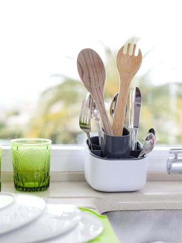 Vigar Bestekhouder wit/grijs - (B)12,5 x (H)13 x (D)12,5 cm