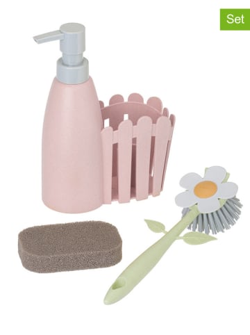 Vigar 3-delige set: afwasorganizer "Florganic" lichtroze