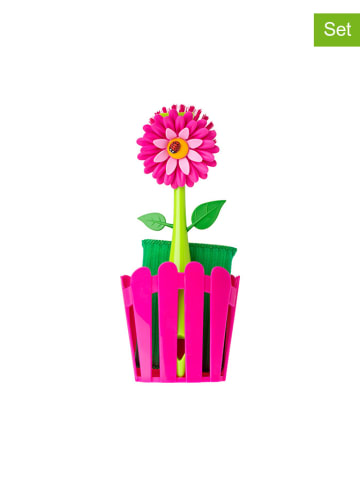 Vigar 3-delige set: afwasorganizer roze/groen
