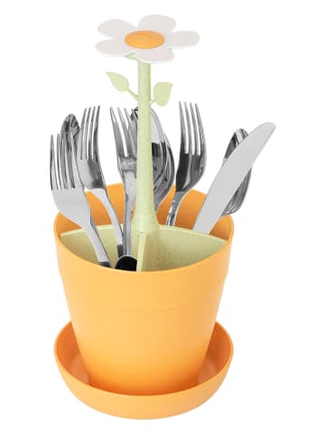 Vigar Ociekacz w kolorze pomarańczowym do sztućców - wys. 26,5 x Ø 12 cm