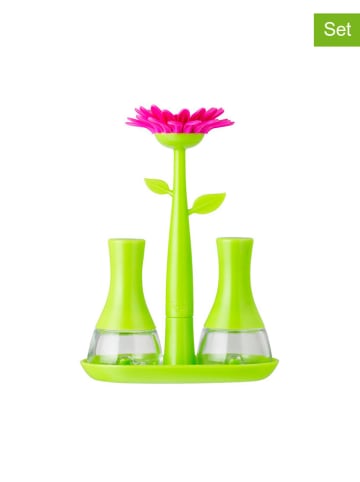 Vigar 3-delige zout- en peperstrooierset groen/roze