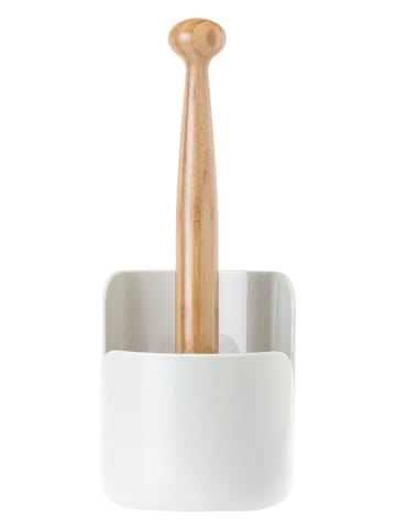 Vigar Küchenrollenhalter "Taula" in Weiß/ Hellbraun - (H)36 cm