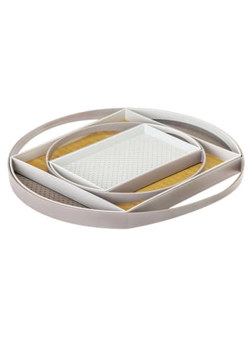 Vigar 4er-Set: Tabletts "Flap" in Grau/ Weiß/ Braun