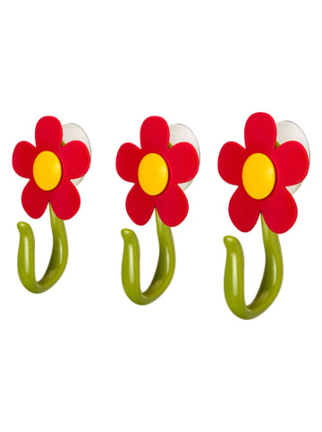 Vigar 3-delige set: haken "Red Tulip" groen/rood/geel - (L)11,5 cm