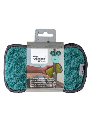 Vigar 5-delige set: reinigingssponzen grijs/groen/mintgroen - (L)15 x (B)8,5 cm