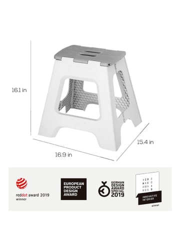 Vigar Hocker in Weiß/ Grau - (H)40 cm
