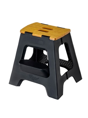 Vigar Hocker w kolorze czarno-jasnobrązowym - wys. 40 cm