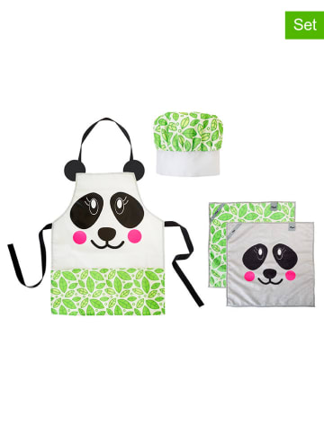 Vigar 4-delige kinderkeukenschortset groen/grijs