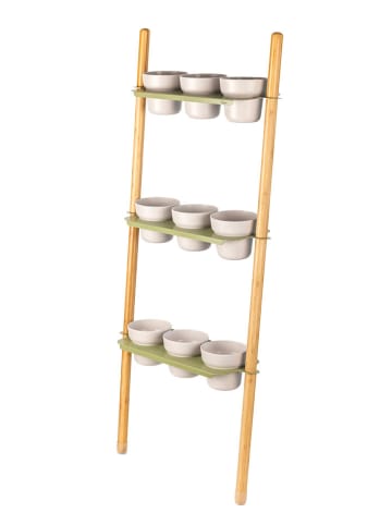 Vigar Pflanzregal in Hellbraun/ Grün - (B)52 x (H)127 x (T)18 cm