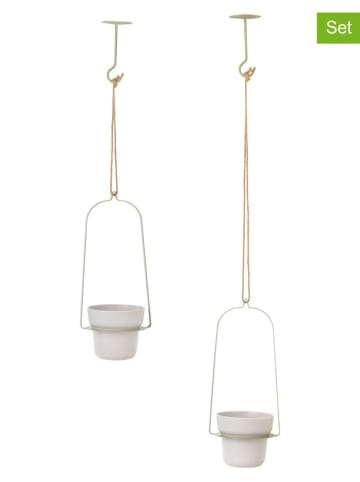 Vigar 2er-Set: Blumenampeln in Grün - (L)100 x (B)16 cm