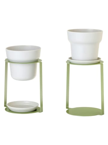 Vigar 2-delige set: plantenrekken "Urban garden" groen - (B)15,5 x (H)23 x (D)13,5 cm