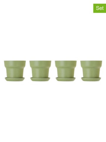Vigar Doniczki (4 szt.) "Urban garden" w kolorze zielonym - wys. 12 x Ø 13 cm