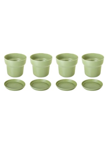 Vigar 4-delige set: bloempotten "Urban garden" groen - (H)12 x Ø 13 cm