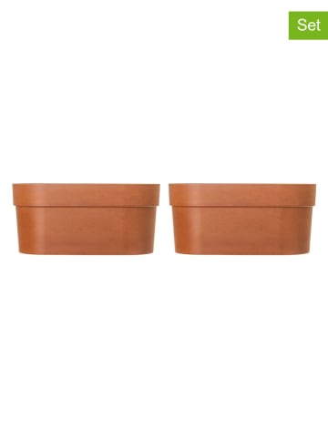 Vigar 2-delige set: bloempotten "Urban garden" in Terrakota - (B)37 x (H)17 x (D)16 cm