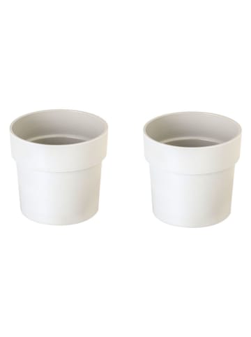 Vigar 2-delige set: bloempotten "Urban garden" grijs - (H)16 x Ø 17,5 cm