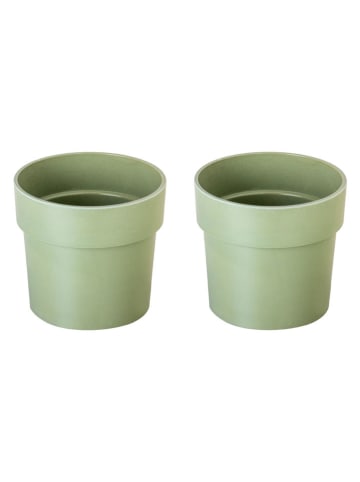 Vigar 2er-Set: Blumentöpfe "Urban garden" in Grün - (H)16 x Ø 17,5 cm