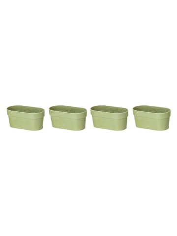 Vigar 4er-Set: Blumentöpfe "Urban garden" in Grün - (B)17 x (H)8,5 x (T)8 cm 