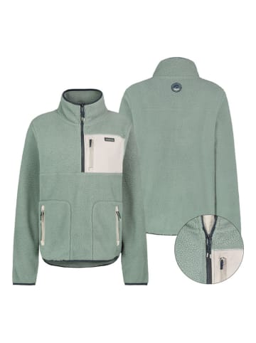 Sublevel Fleecepullover in Grün/ Beige