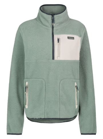 Sublevel Fleecepullover in Grün/ Beige