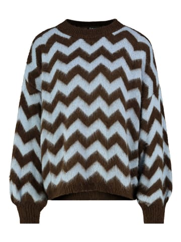 Sublevel Pullover in Dunkelbraun/ Hellblau