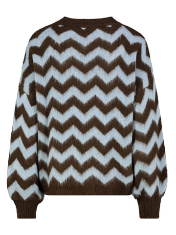 Sublevel Trui donkerbruin/lichtblauw
