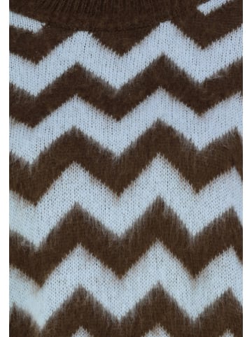Sublevel Pullover in Dunkelbraun/ Hellblau