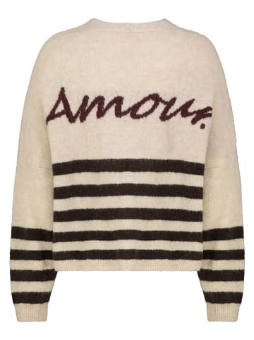 Sublevel Cardigan in Beige/ Dunkelbraun