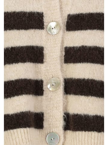 Sublevel Cardigan in Beige/ Dunkelbraun