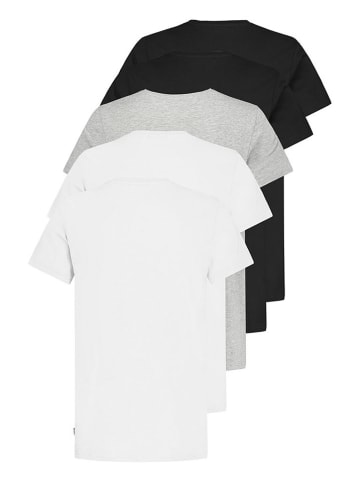 Sublevel 5-delige set: shirts zwart/wit/lichtgrijs