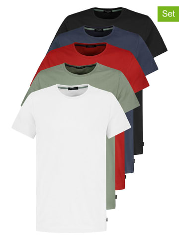 Sublevel 5-delige set: shirts wit/groen/rood